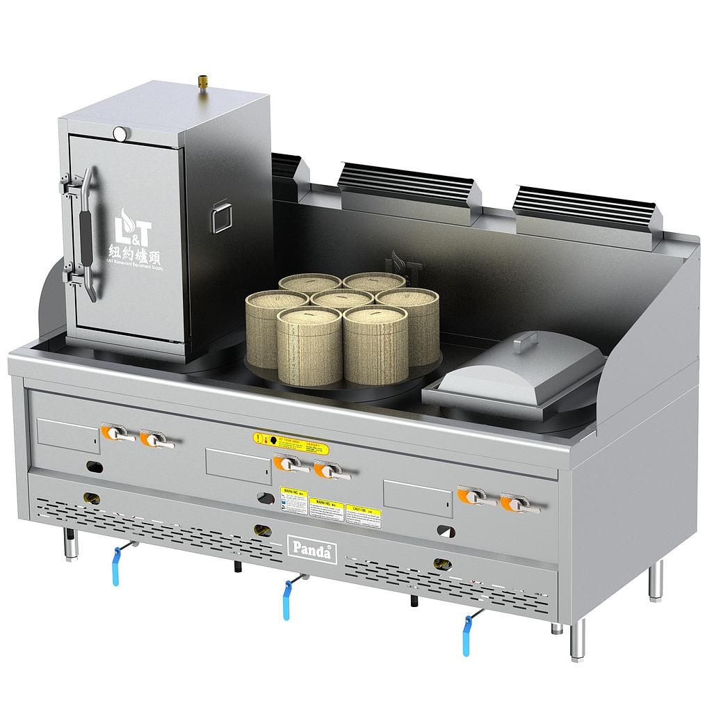 87" Hong Kong Style Interchangeable Steam Range With Cheung Fun Steamer